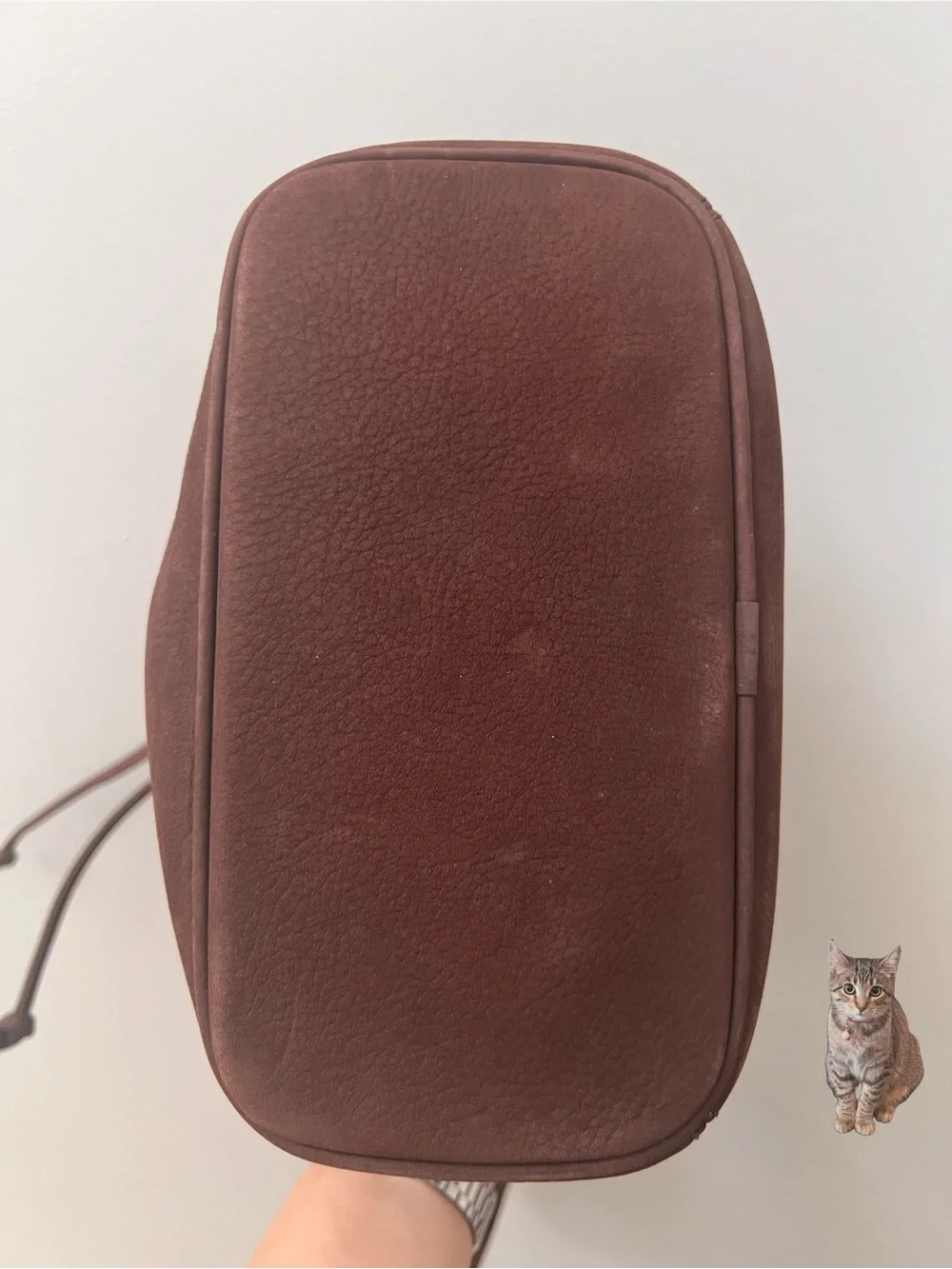 Vintage Coach Pocket Drawstring Nubuck Chocolate 4956